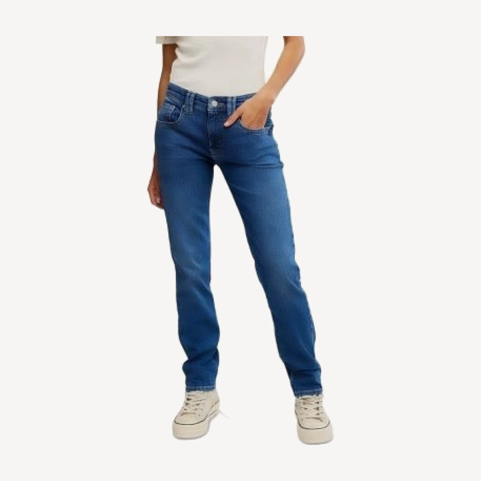 Free People Oracle Low Rise Slim Straight Jeans in Sky's The Limit