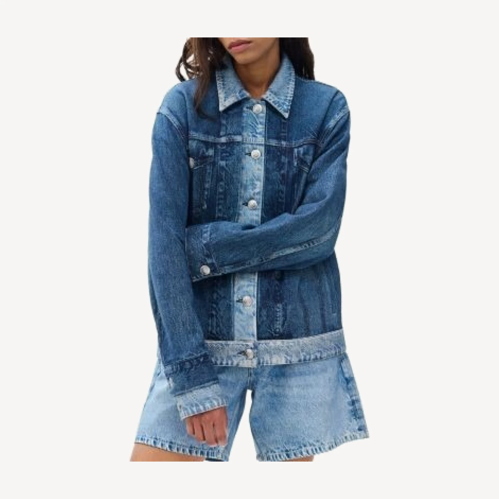 rag & bone Miramar Combo Terry Oversized Trucker Jacket