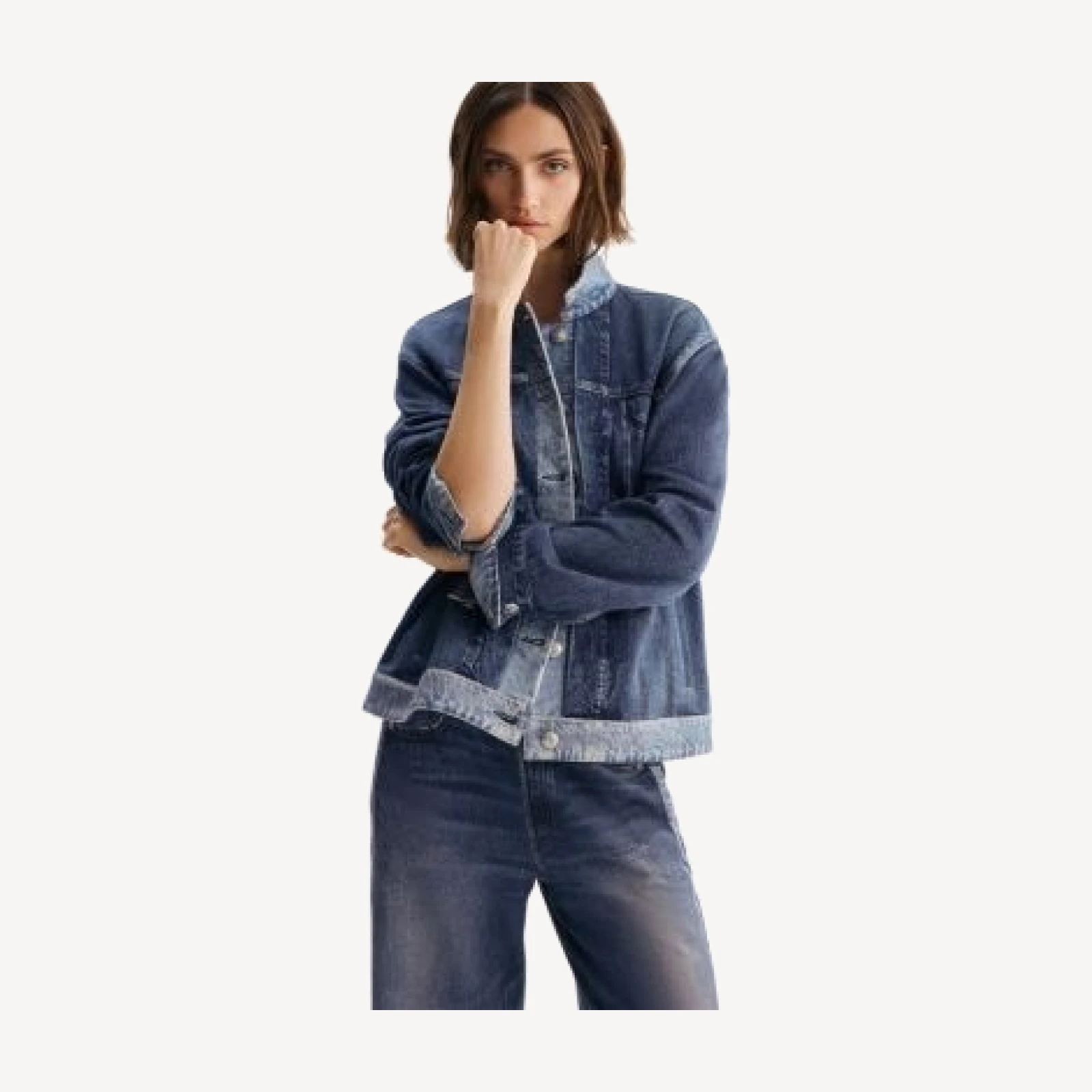 rag & bone Miramar Combo Terry Oversized Trucker Jacket