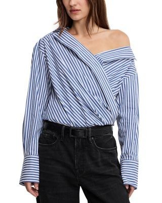 Good American Off Shoulder Poplin Bodysuit