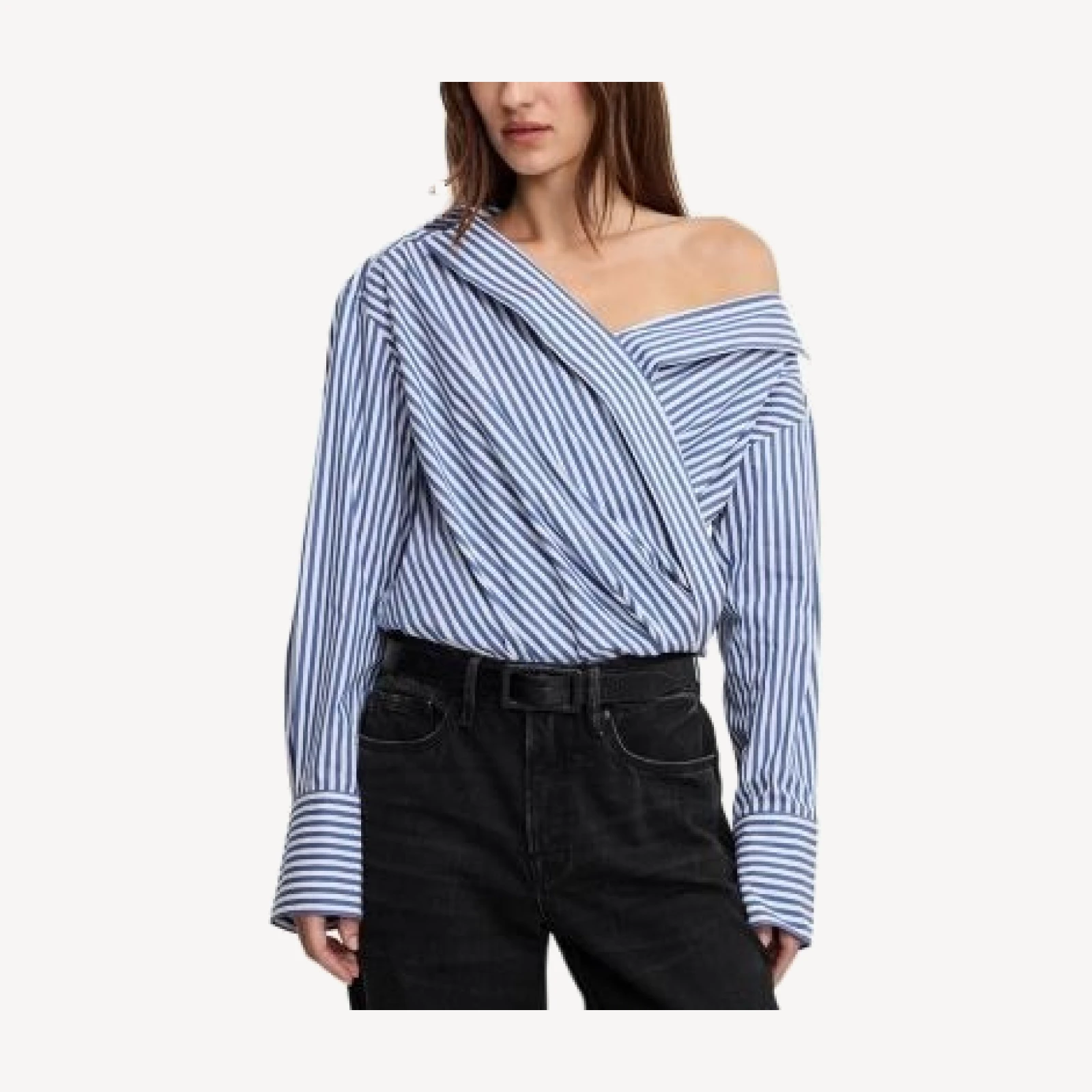 Good American Off Shoulder Poplin Bodysuit