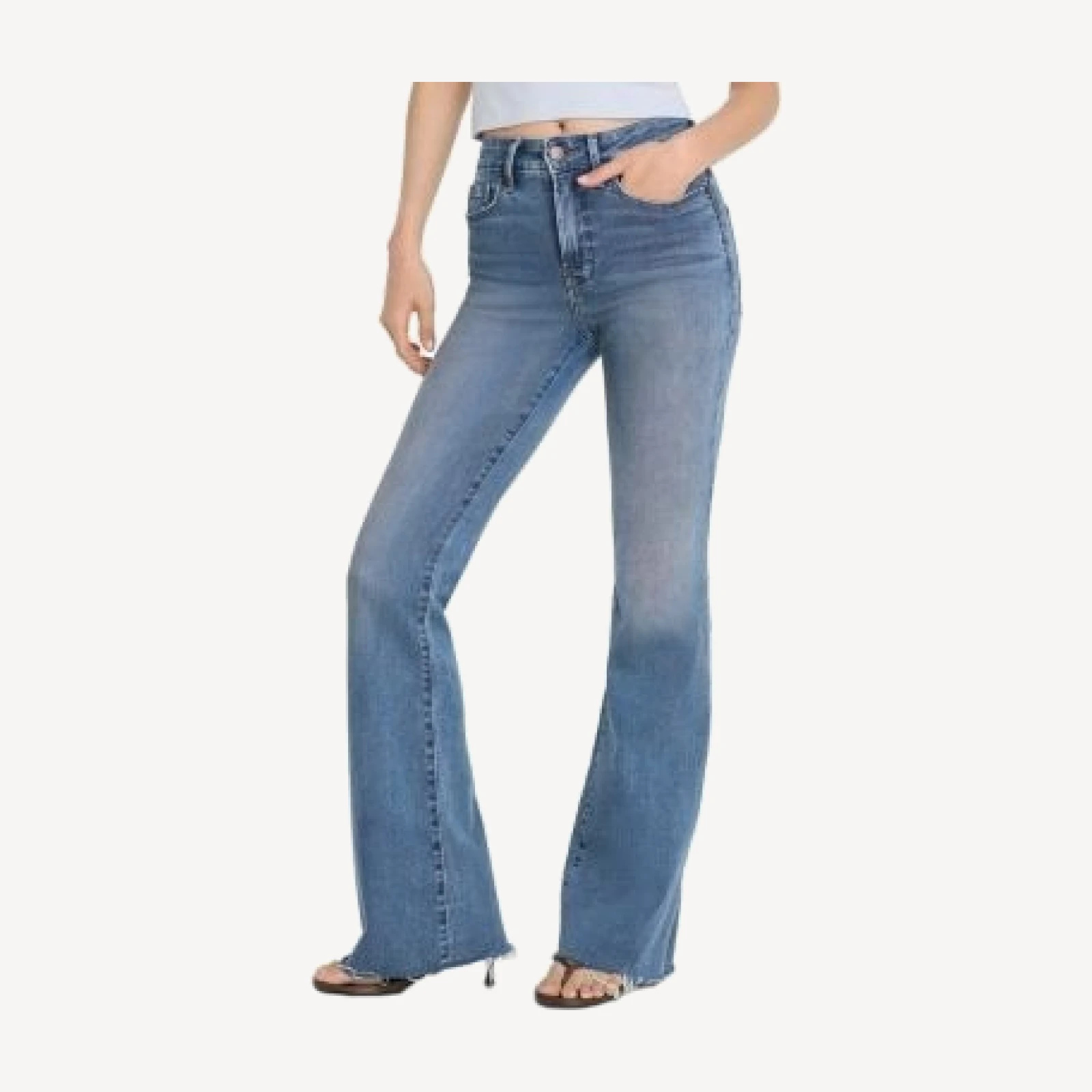 Good American Good Legs Soft Touch Mid Rise Flare Jeans in Indigo1211