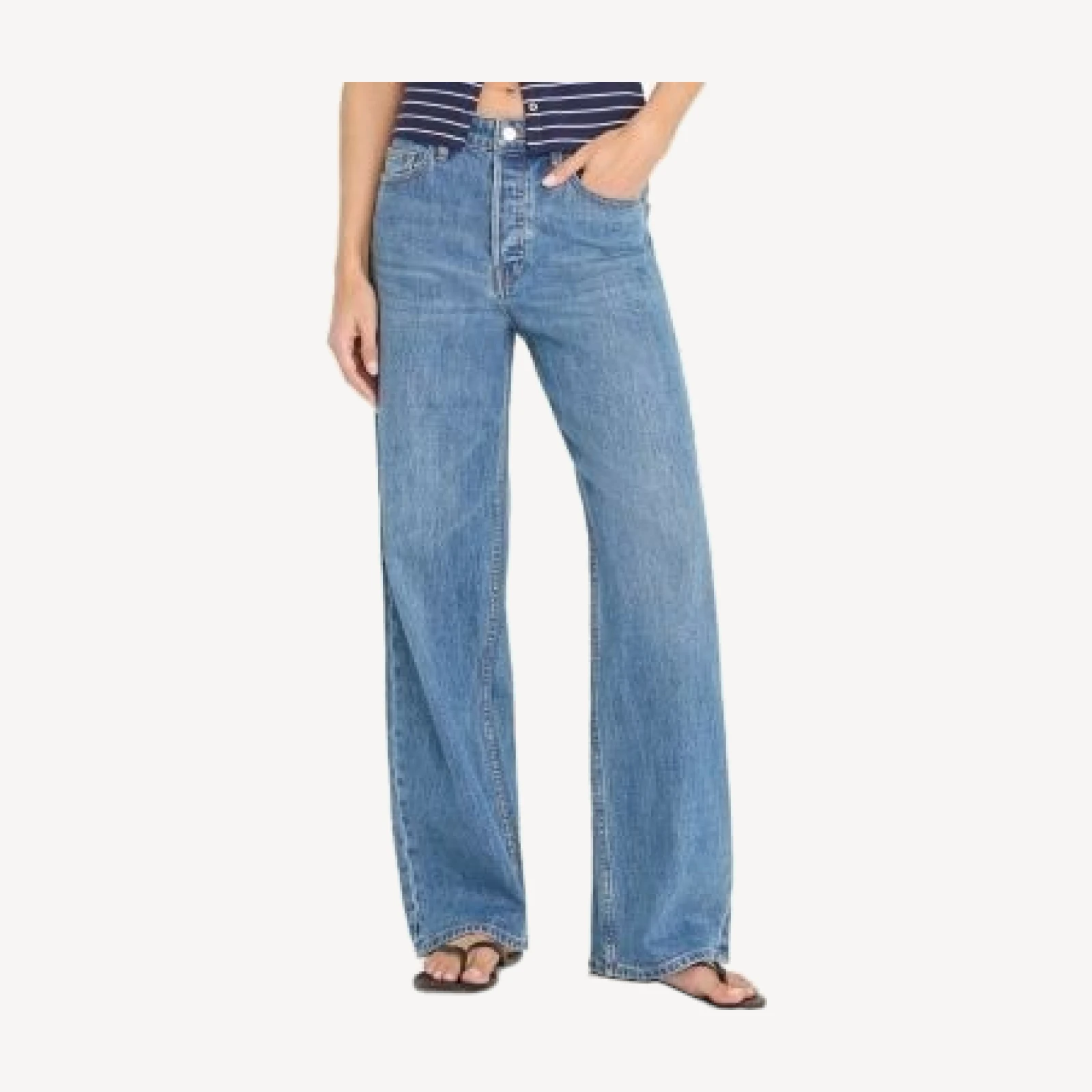 Good American Vintage High Rise Wide Leg Jeans in Indigo1237