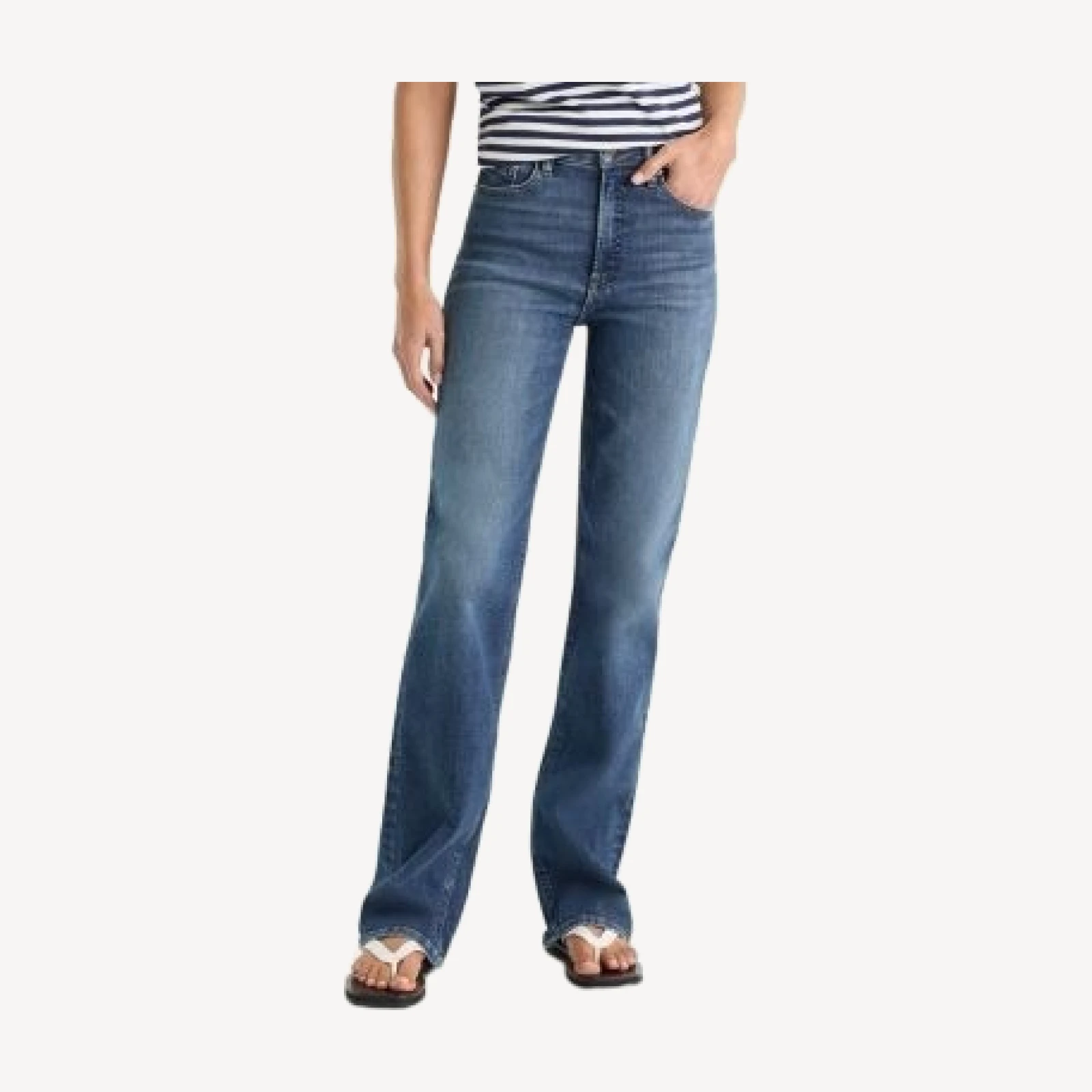 Good American Good True High Rise Straight Jeans in Indigo