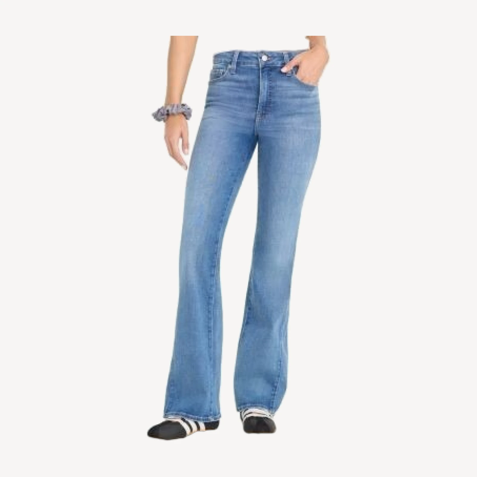 Good American Soft Tech Good Classic High Rise Bootcut Jeans in Indigo1238