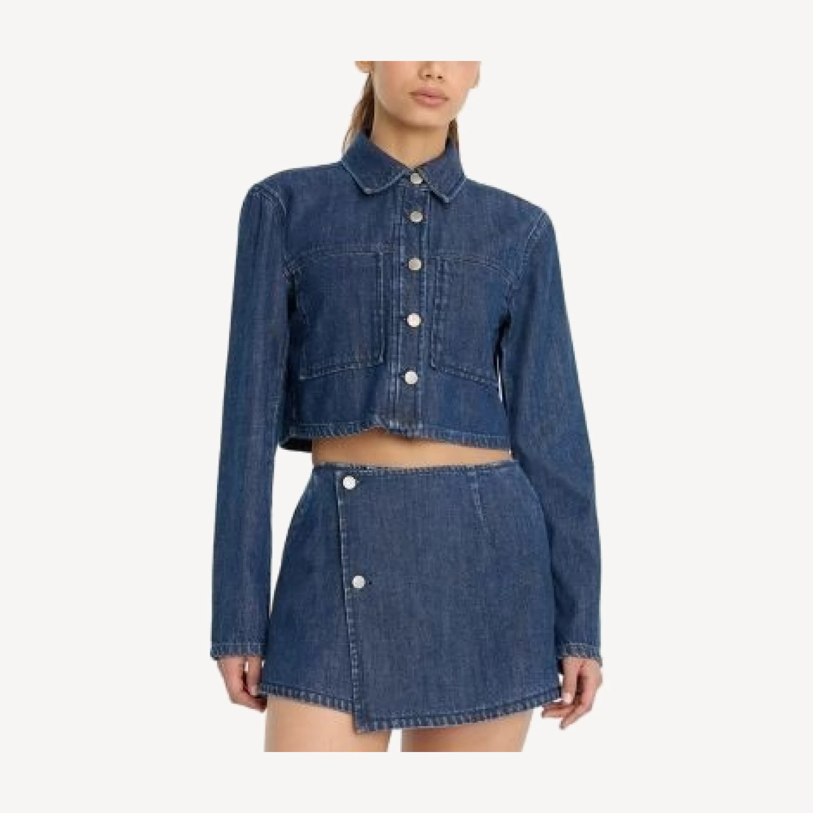 Good American Denim Cropped Jacket