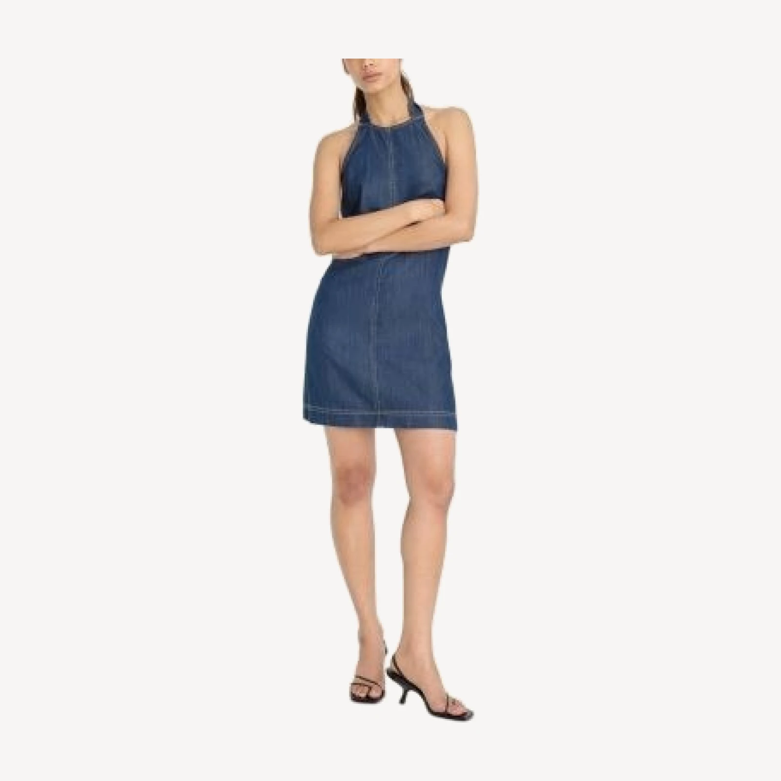 Good American Denim Halter Shift Dress