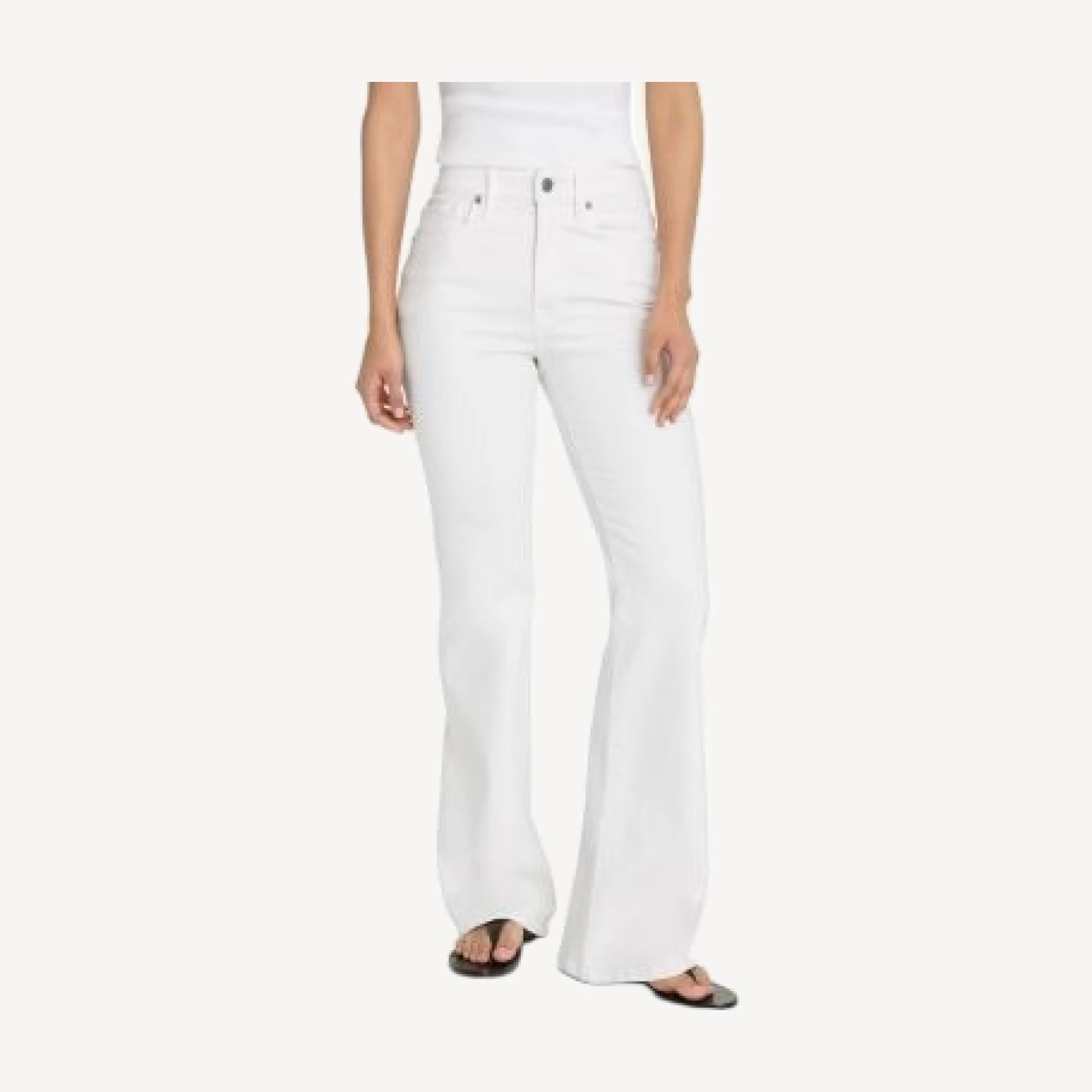 Good American Good Legs Flared Jeans in White001