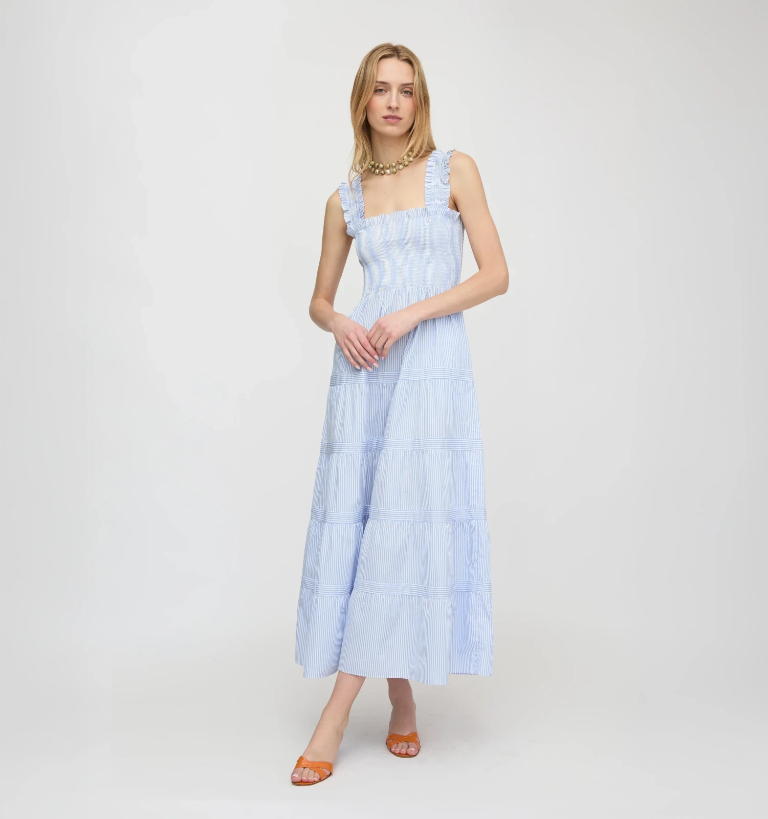 The Goldie Nap Dress - Blue/White Stripe