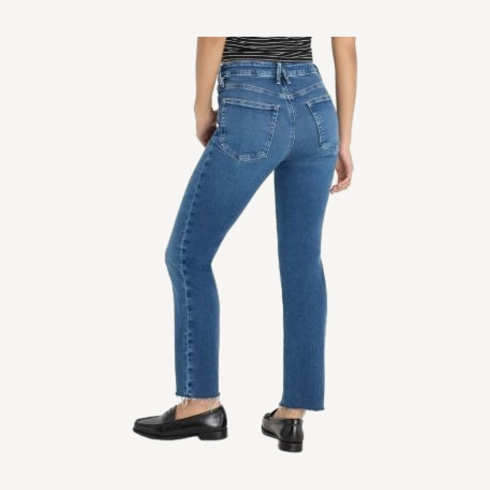 Good American Soft Tech Good Legs Straight Jeans in Indigo818