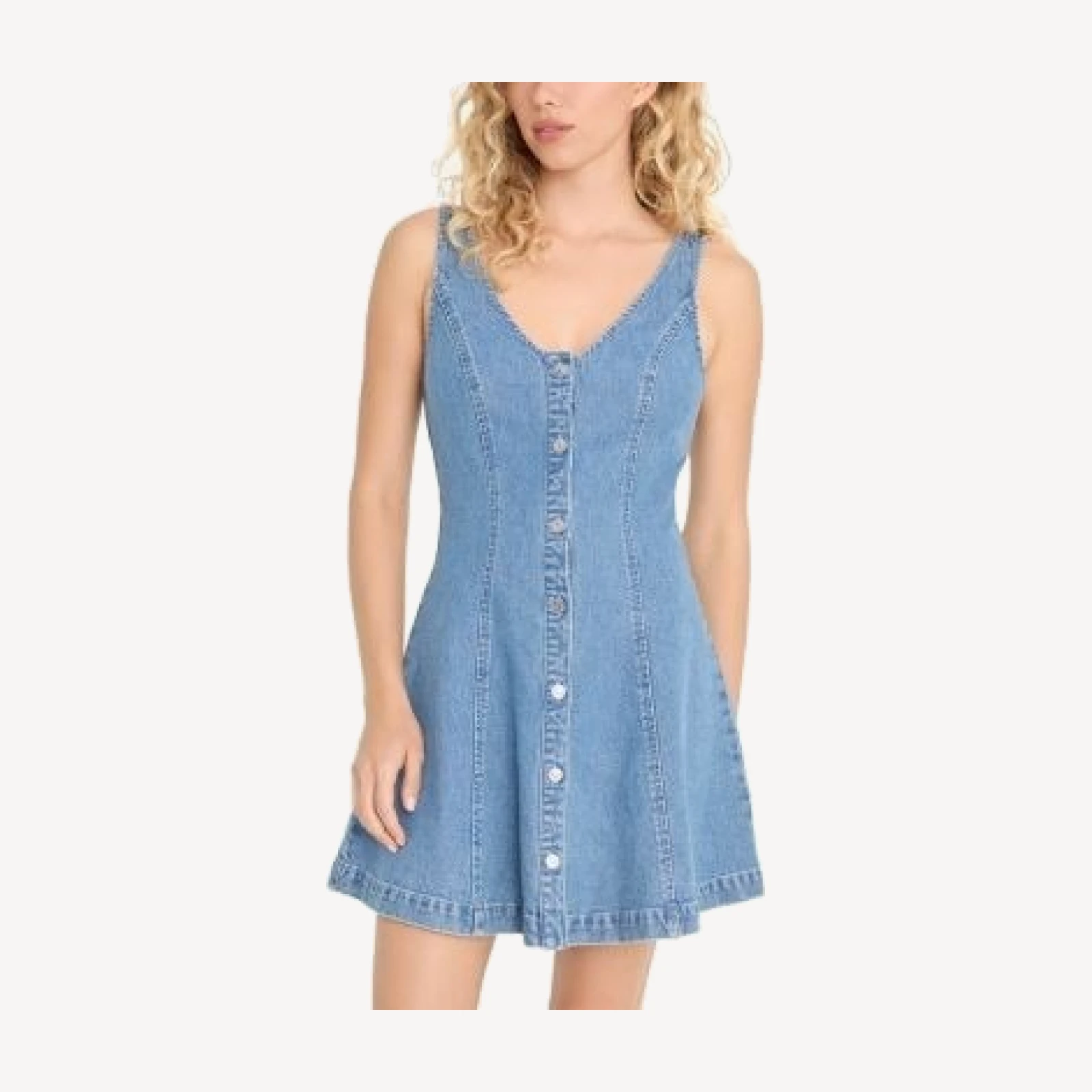 Good American The Flouncy Denim Dress
