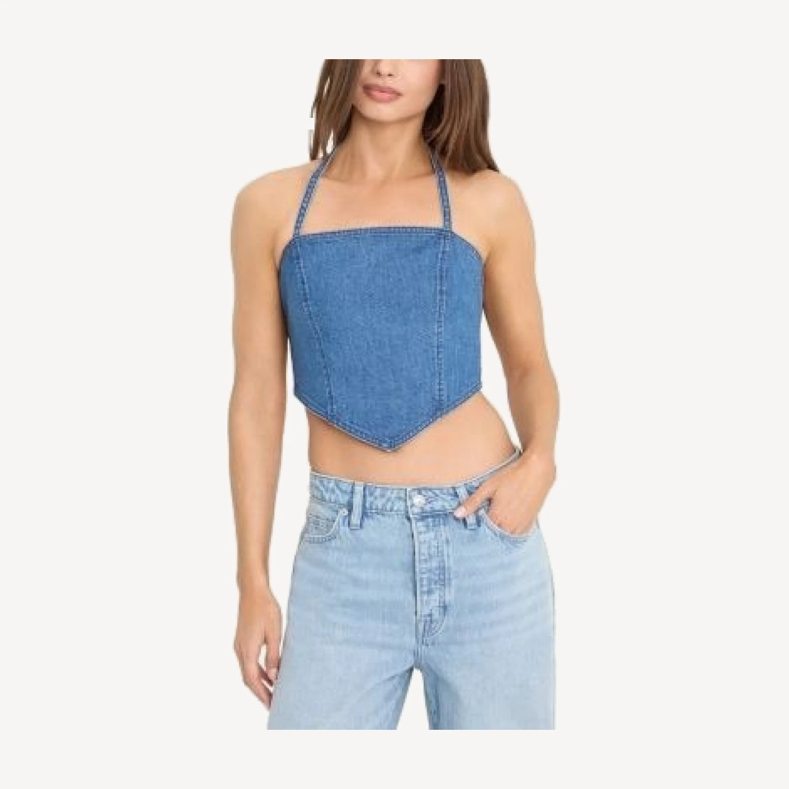 Good American The Denim Recess Top