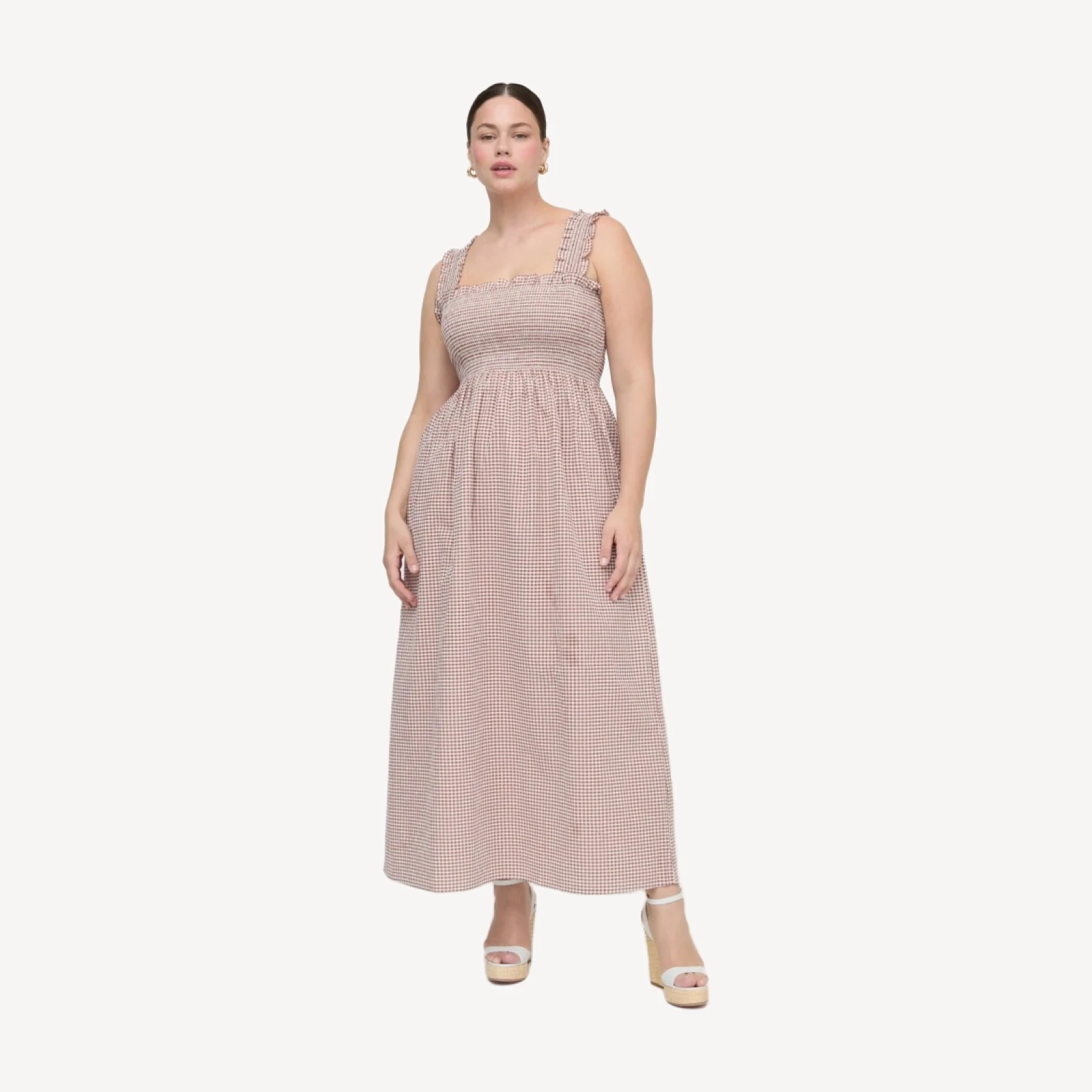 The Ashlyn Nap Dress - Cognac Gingham