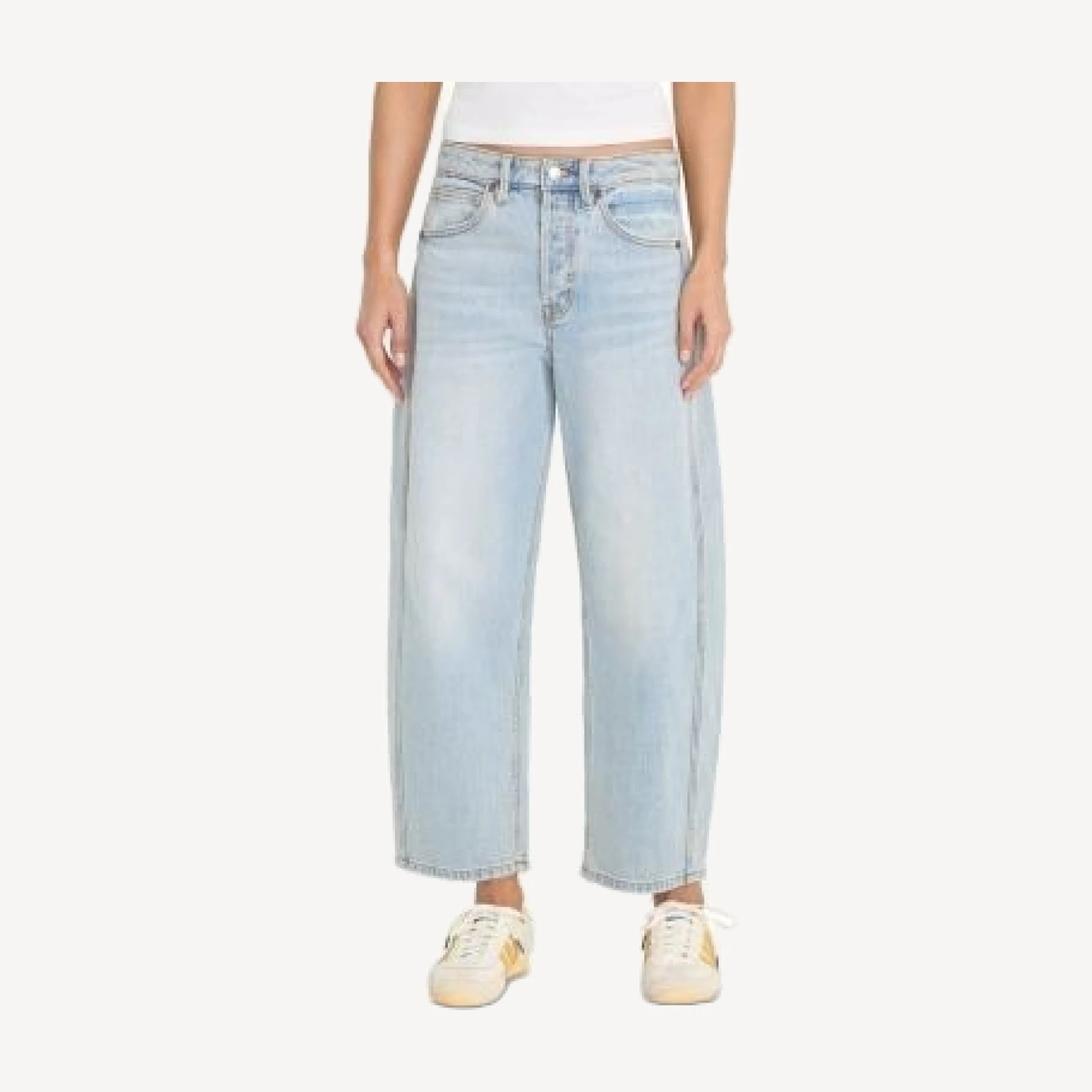 Good American Vintage High Rise Barrel Ankle Jeans in Indigo1351