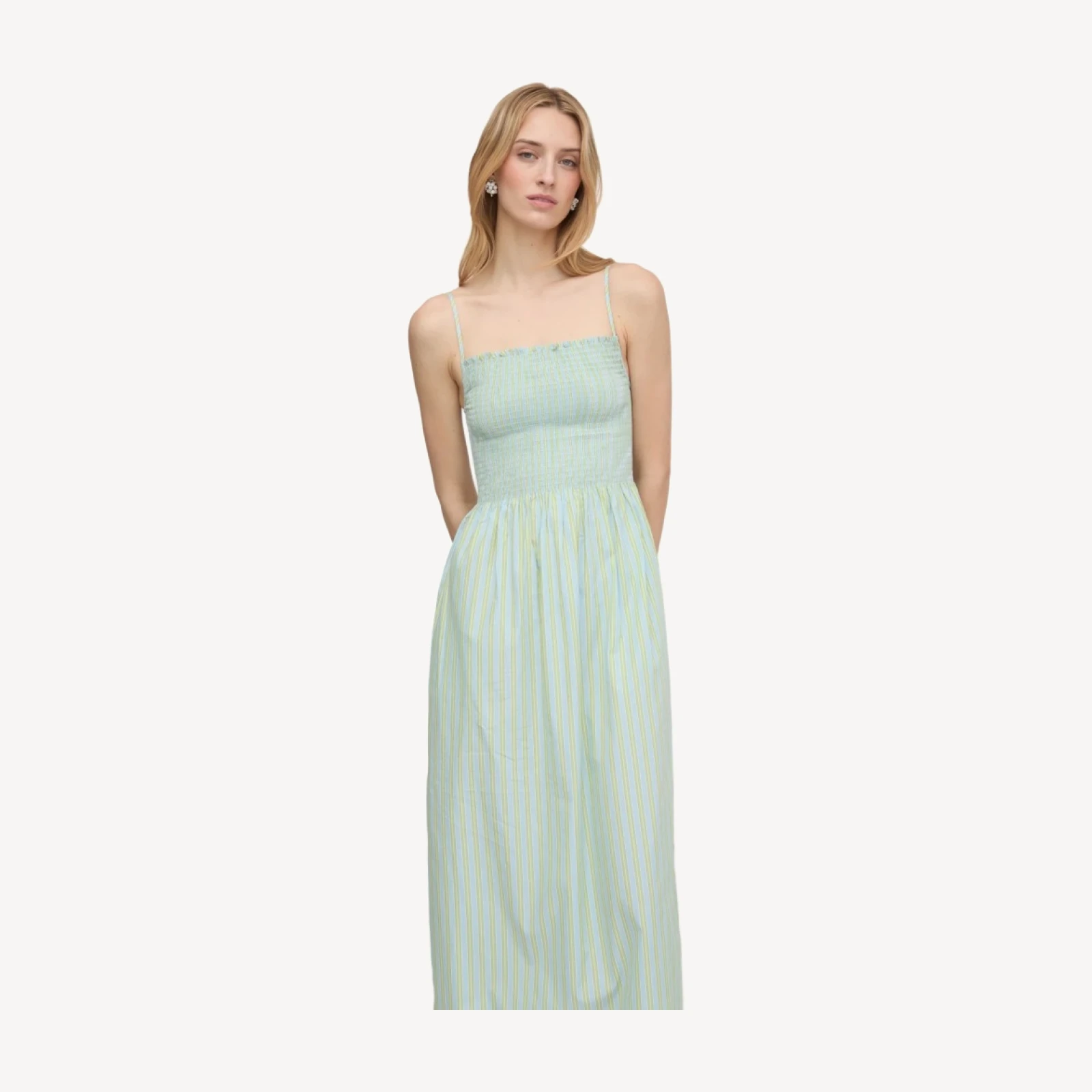 The Isabel Nap Dress - Blue/Green Stripe