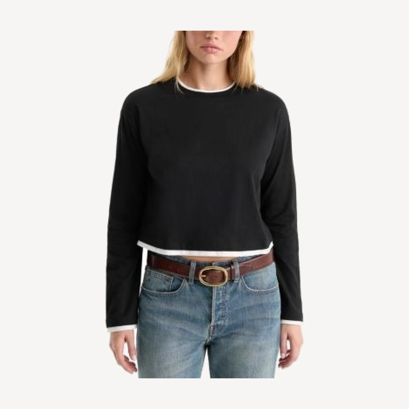 Good American Cropped Layered Look Top