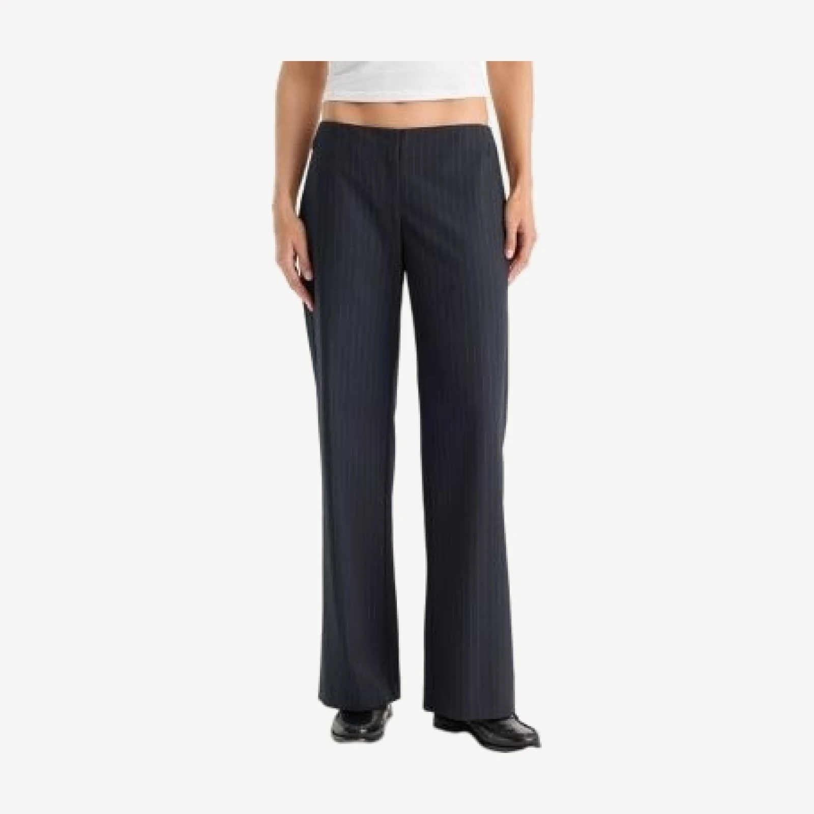 Good American Low Rise Wide Leg Trousers
