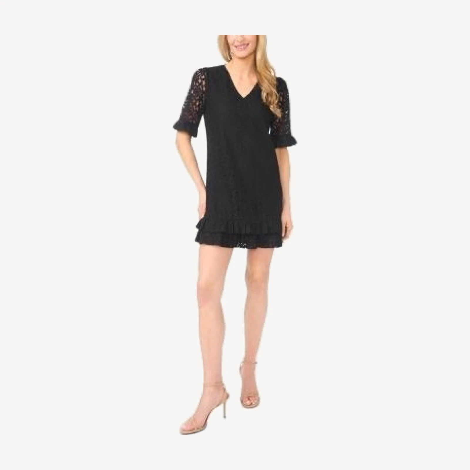 CeCe Lace V Neck Shift Dress
