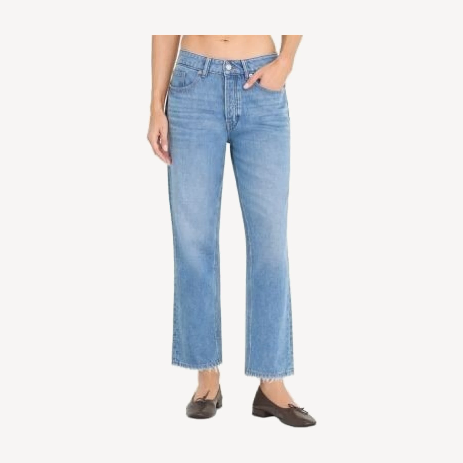 Good American Weightless Boyfriend High Rise Ankle Jeans in Indigo961