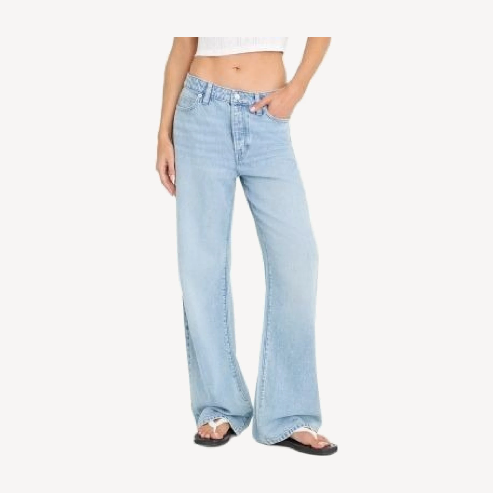 Good American Weightless High Rise Wide Leg Jeans in Indigo1250