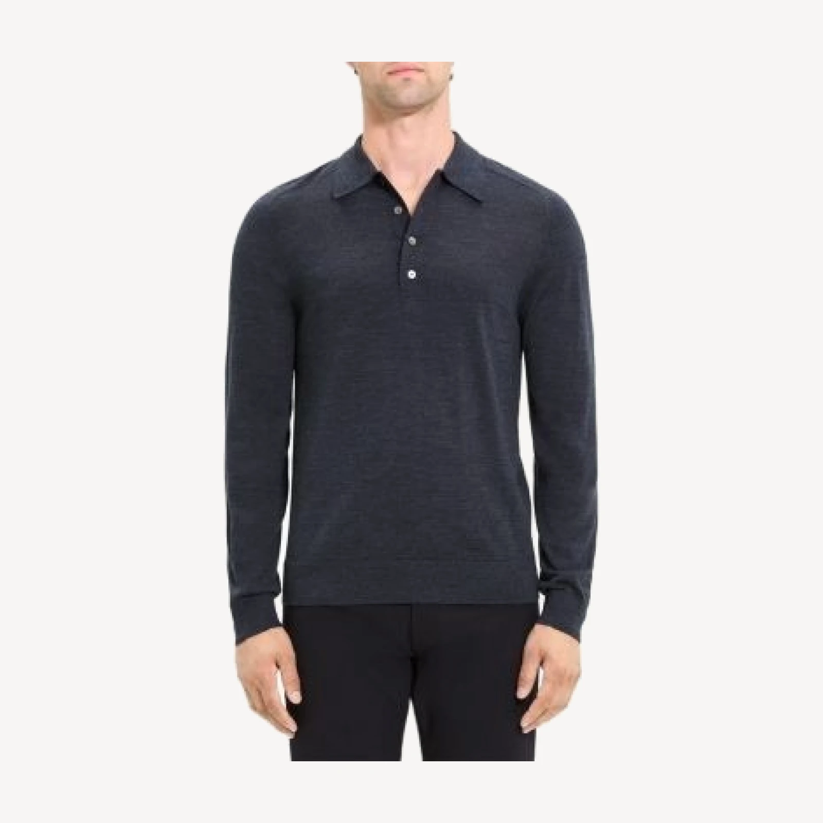 Theory Regal Long Sleeve Polo Sweater