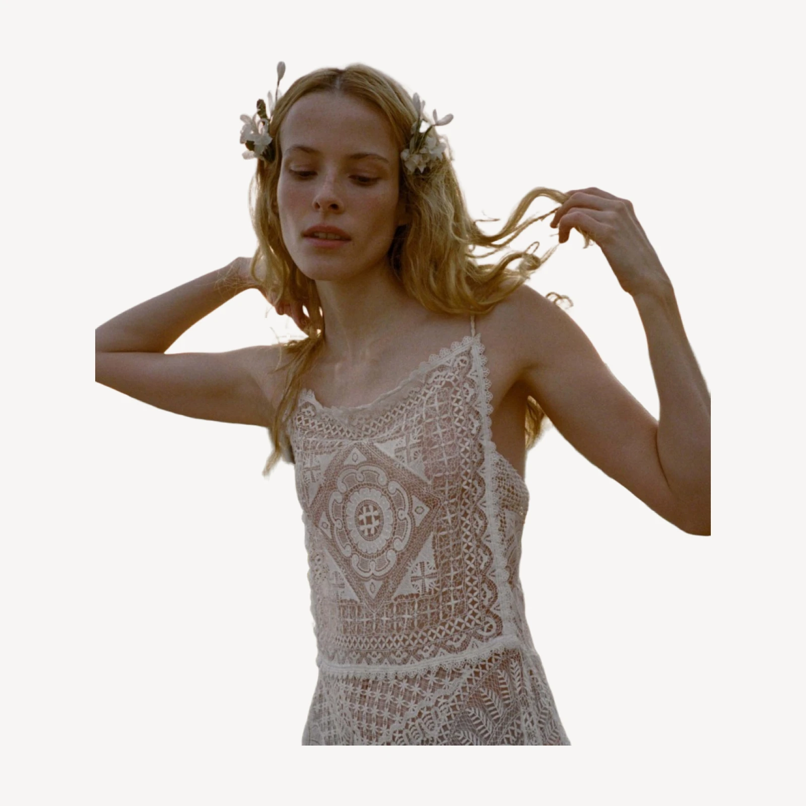HANDKERCHIEF ANNIVERSARY DRESS -- SALT