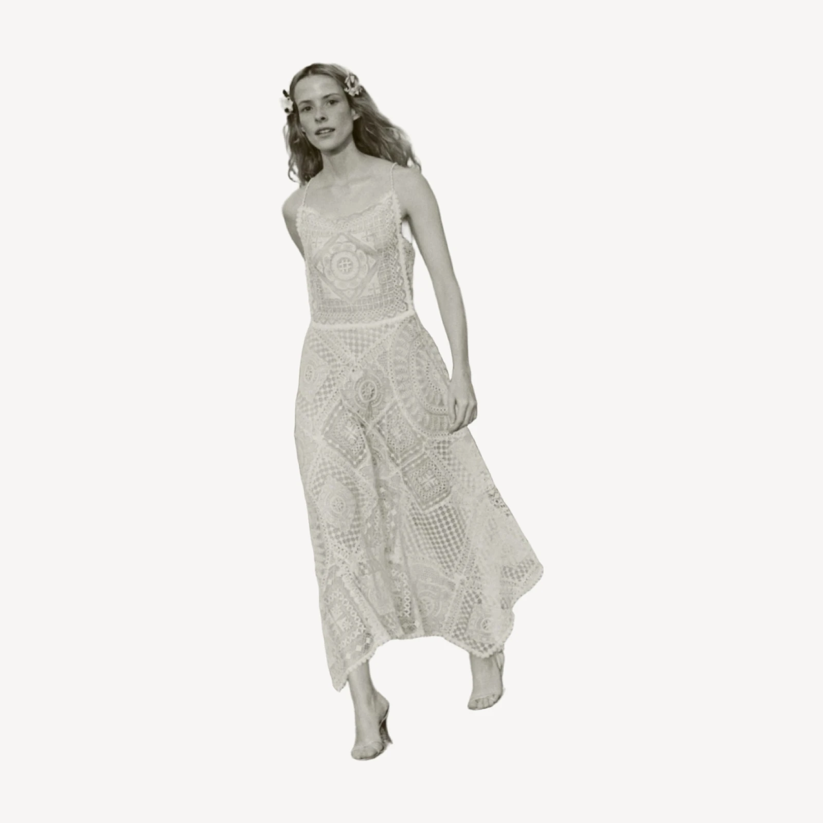 HANDKERCHIEF ANNIVERSARY DRESS -- SALT