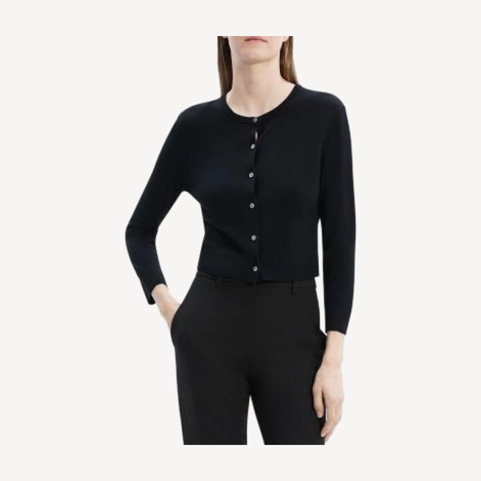 Theory Cropped Wool Cardigan