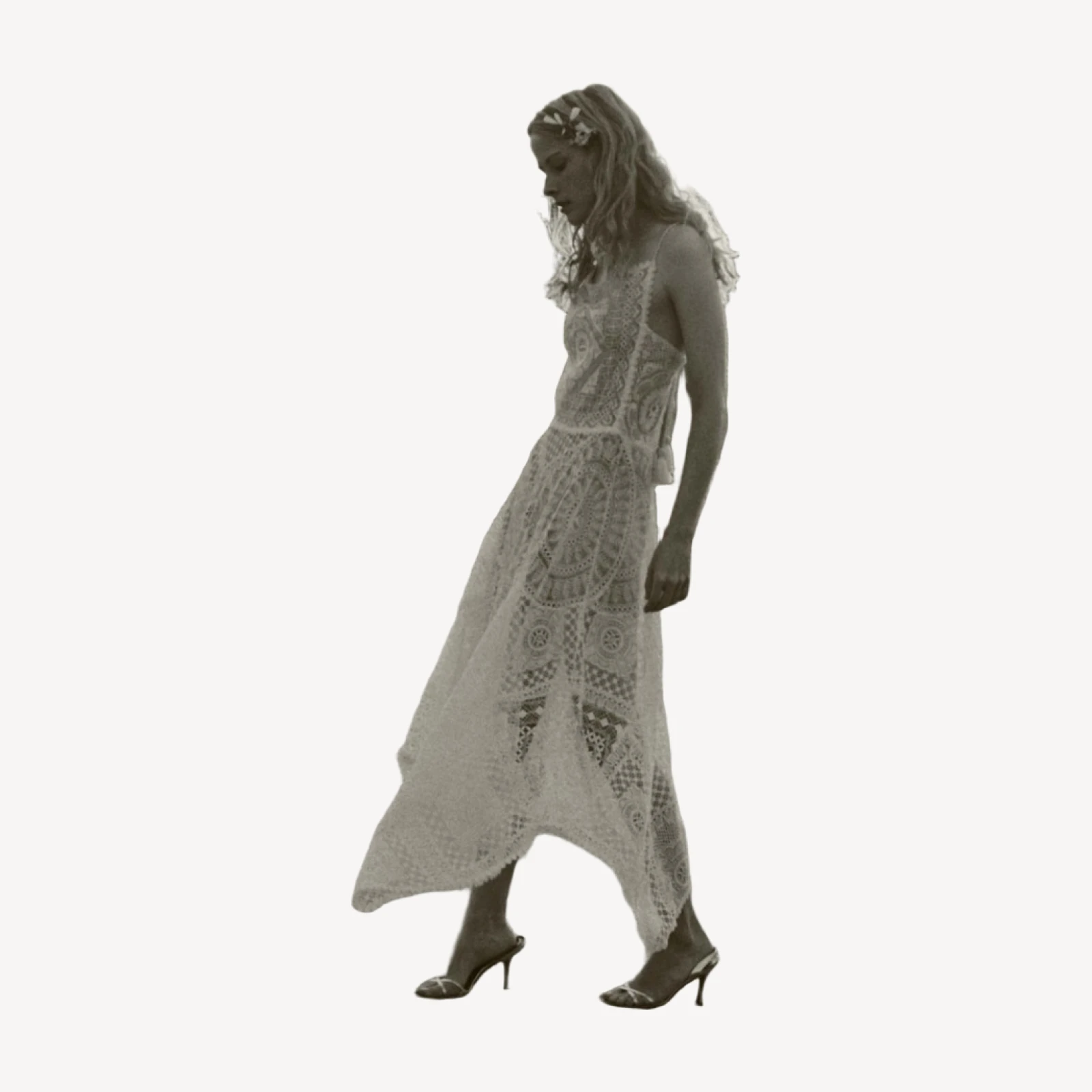 HANDKERCHIEF ANNIVERSARY DRESS -- SALT