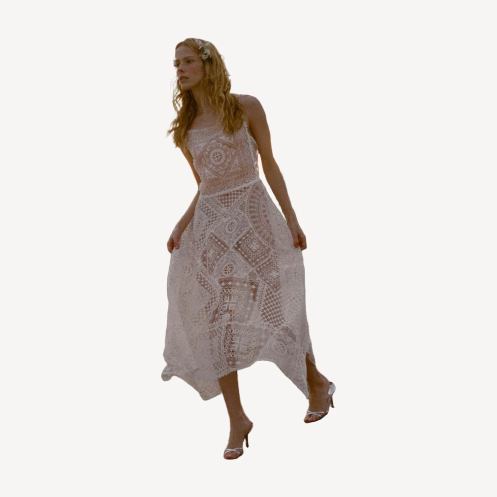 HANDKERCHIEF ANNIVERSARY DRESS -- SALT