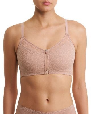 Natori Pretty Smooth Zip Front Pocketed Mastectomy Wireless Bra