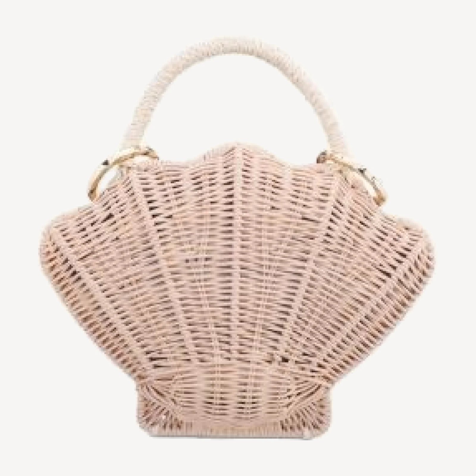 Aqua Small Shell Shaped Rattan Clutch - Exclusive