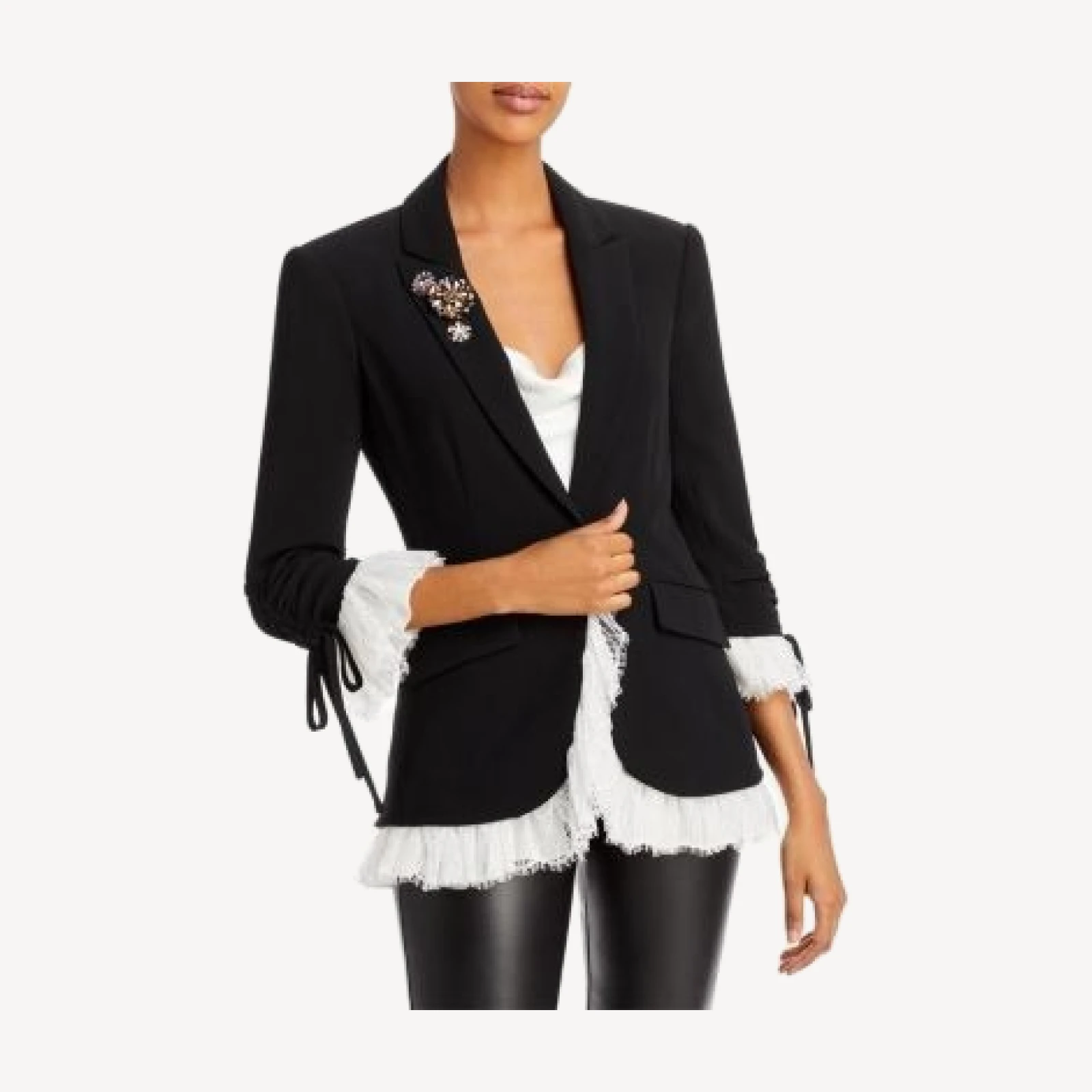 Cinq a Sept Roxie Lace Trim Blazer