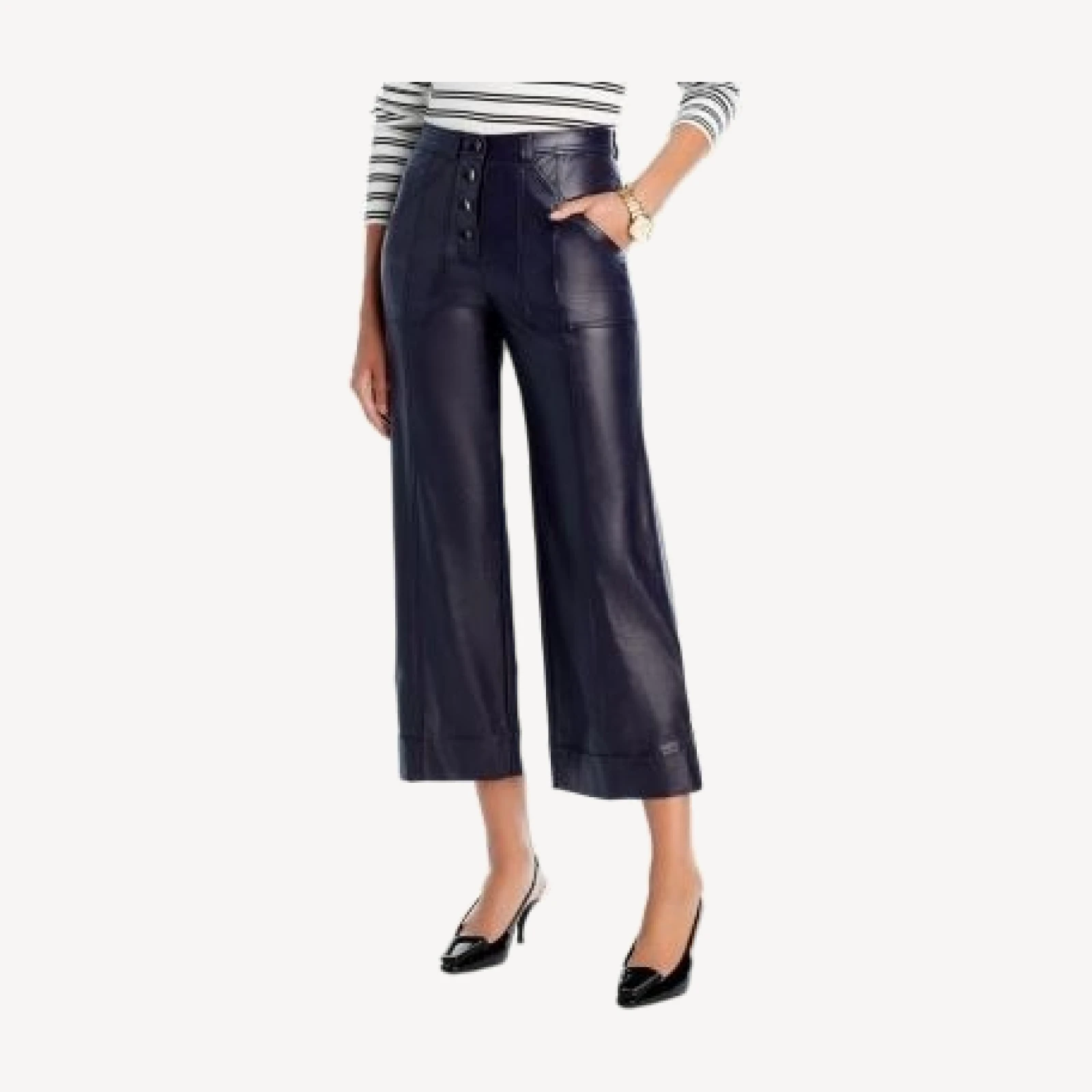 Cinq a Sept Benji Faux Leather Cropped Pants