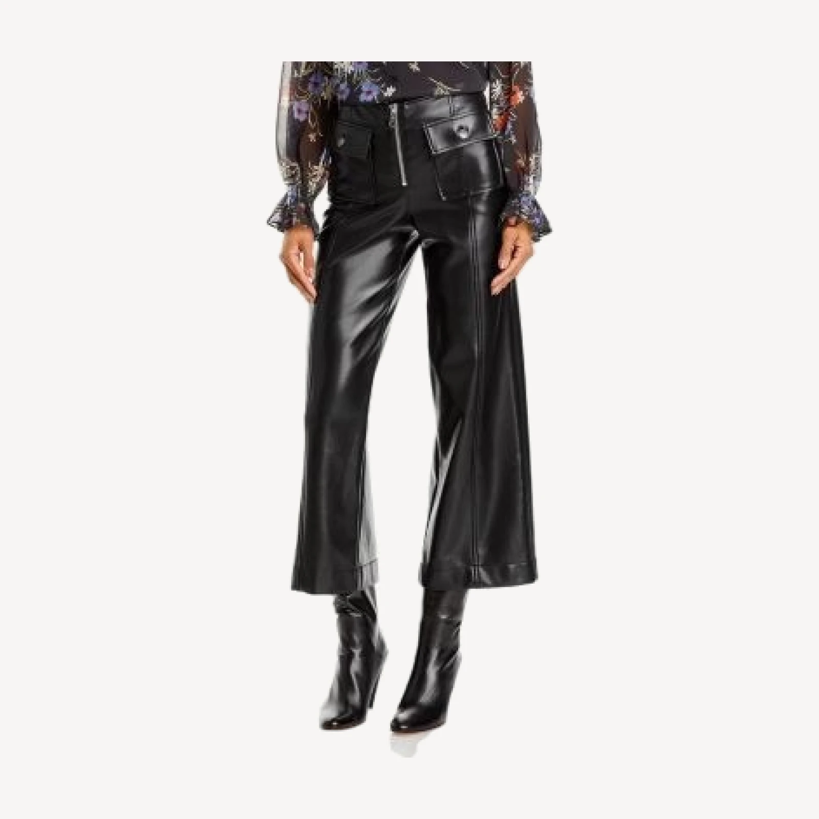 Cinq a Sept Azure Faux Leather Cropped Pants