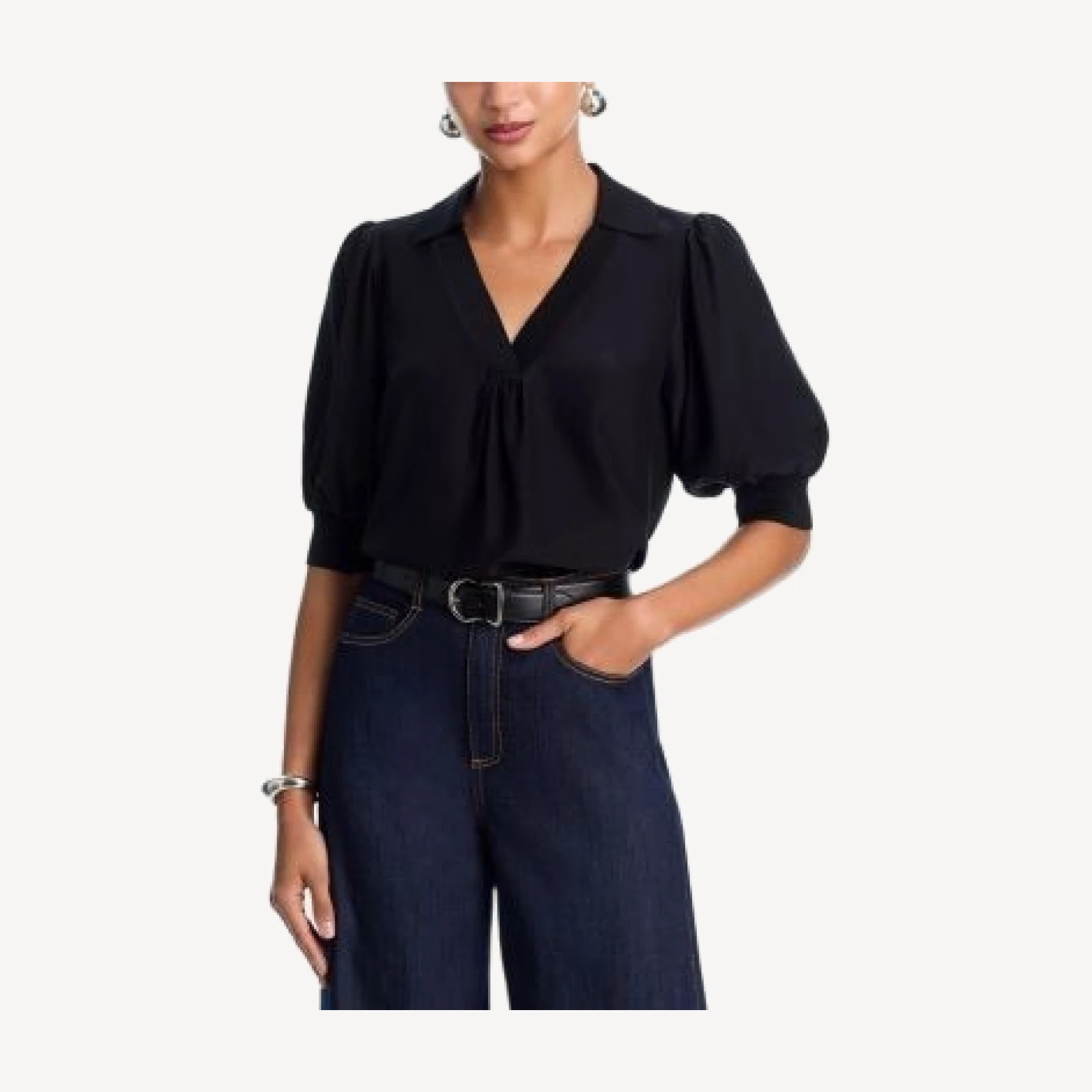 Cinq a Sept Weldon Collared Silk Blouse