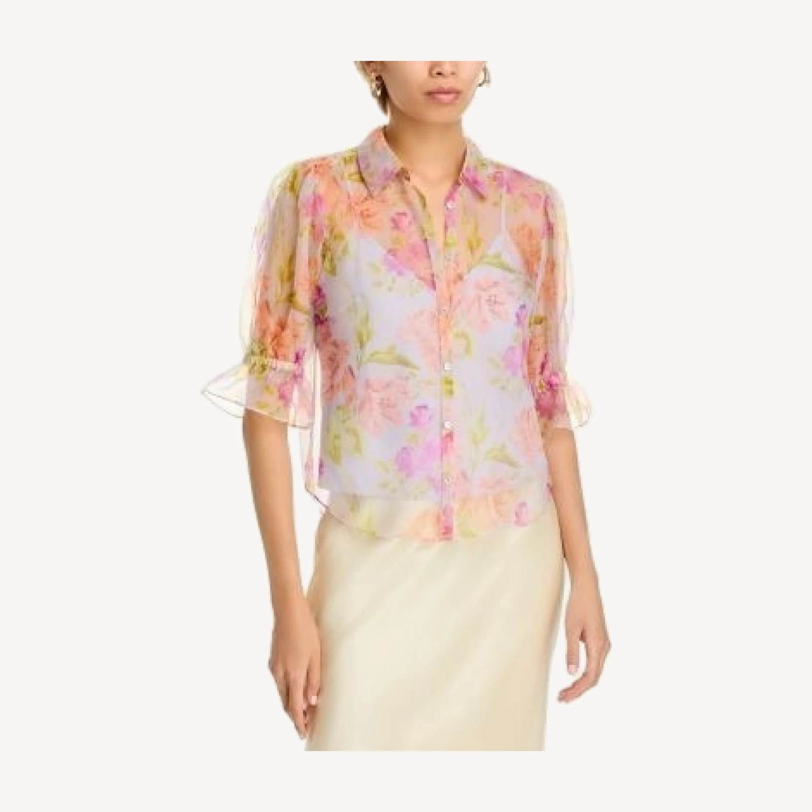 Cinq a Sept Midnight Tulips Fiona Silk Blouse