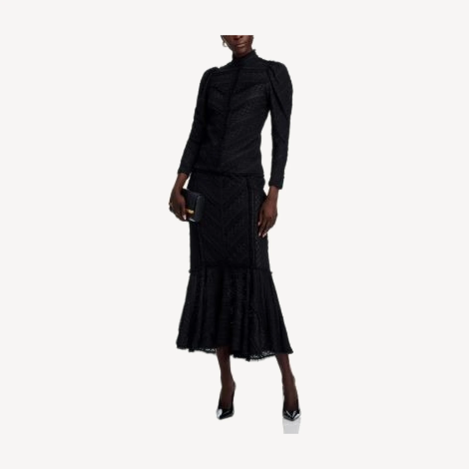 Cinq a Sept Maceio Textured Midi Skirt