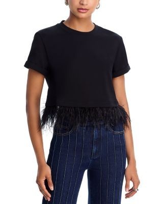 Cinq a Sept Short Sleeve Cropped Top