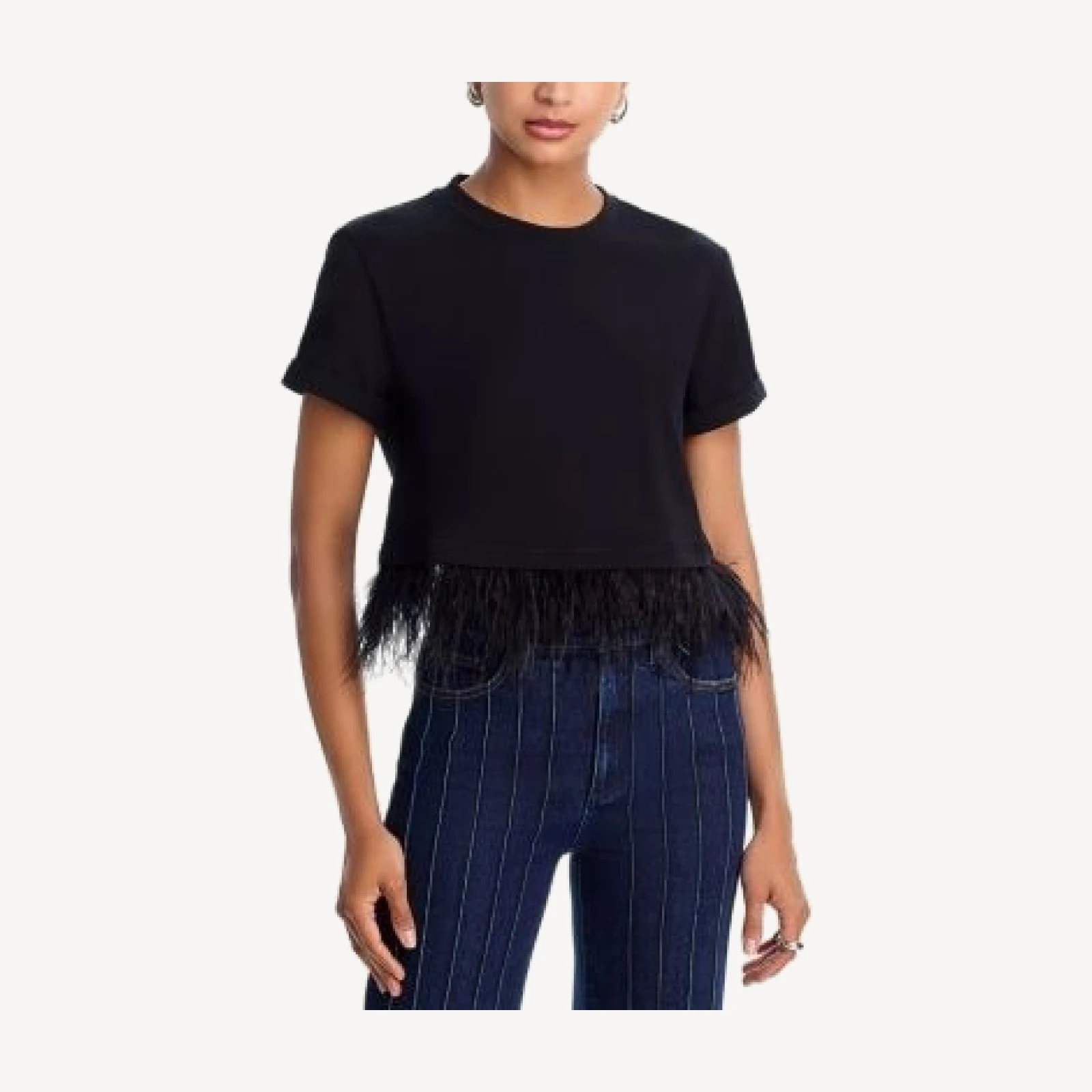 Cinq a Sept Short Sleeve Cropped Top
