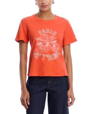 Cinq a Sept Rhinestone Paris Je T'aime Shrunken Tee