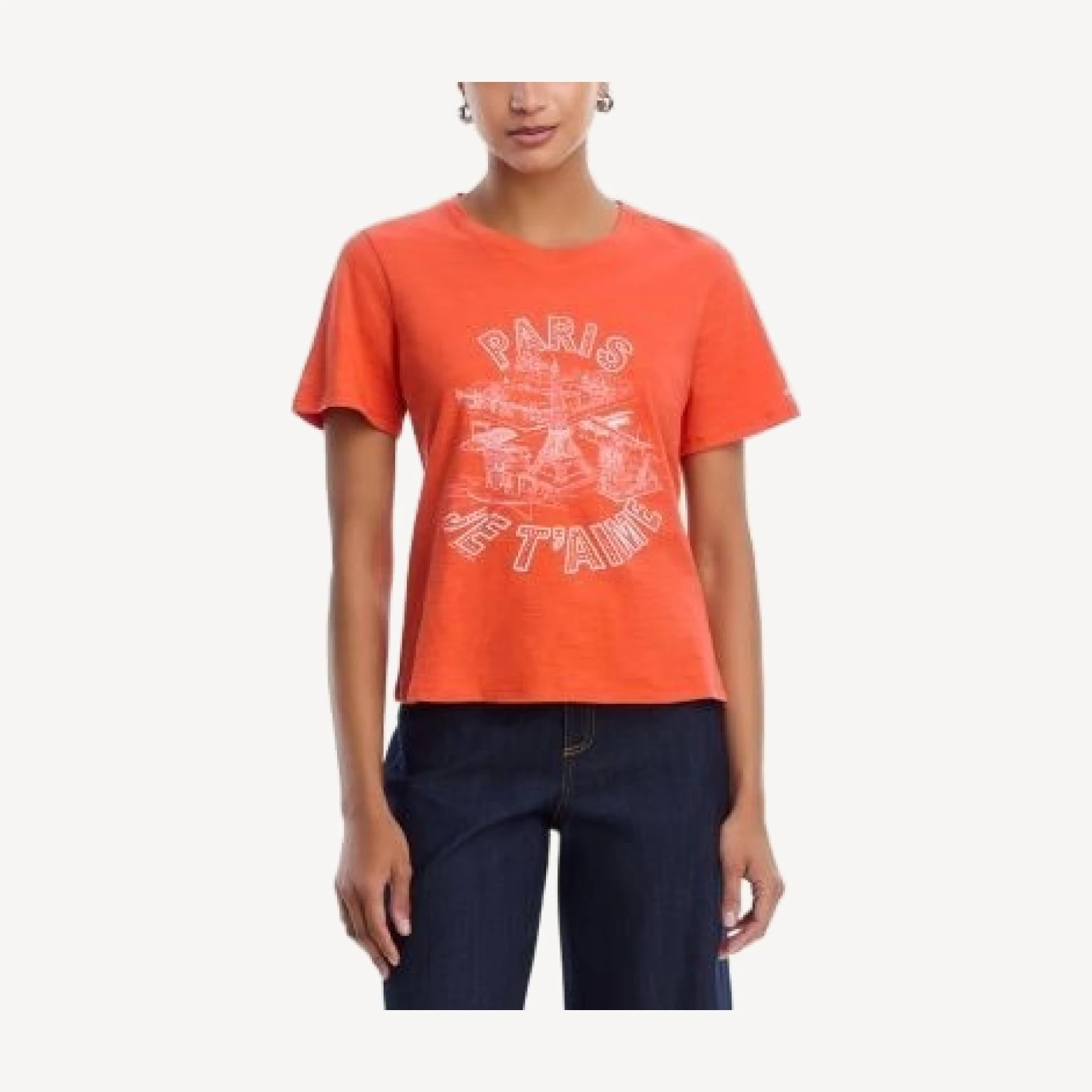Cinq a Sept Rhinestone Paris Je T'aime Shrunken Tee