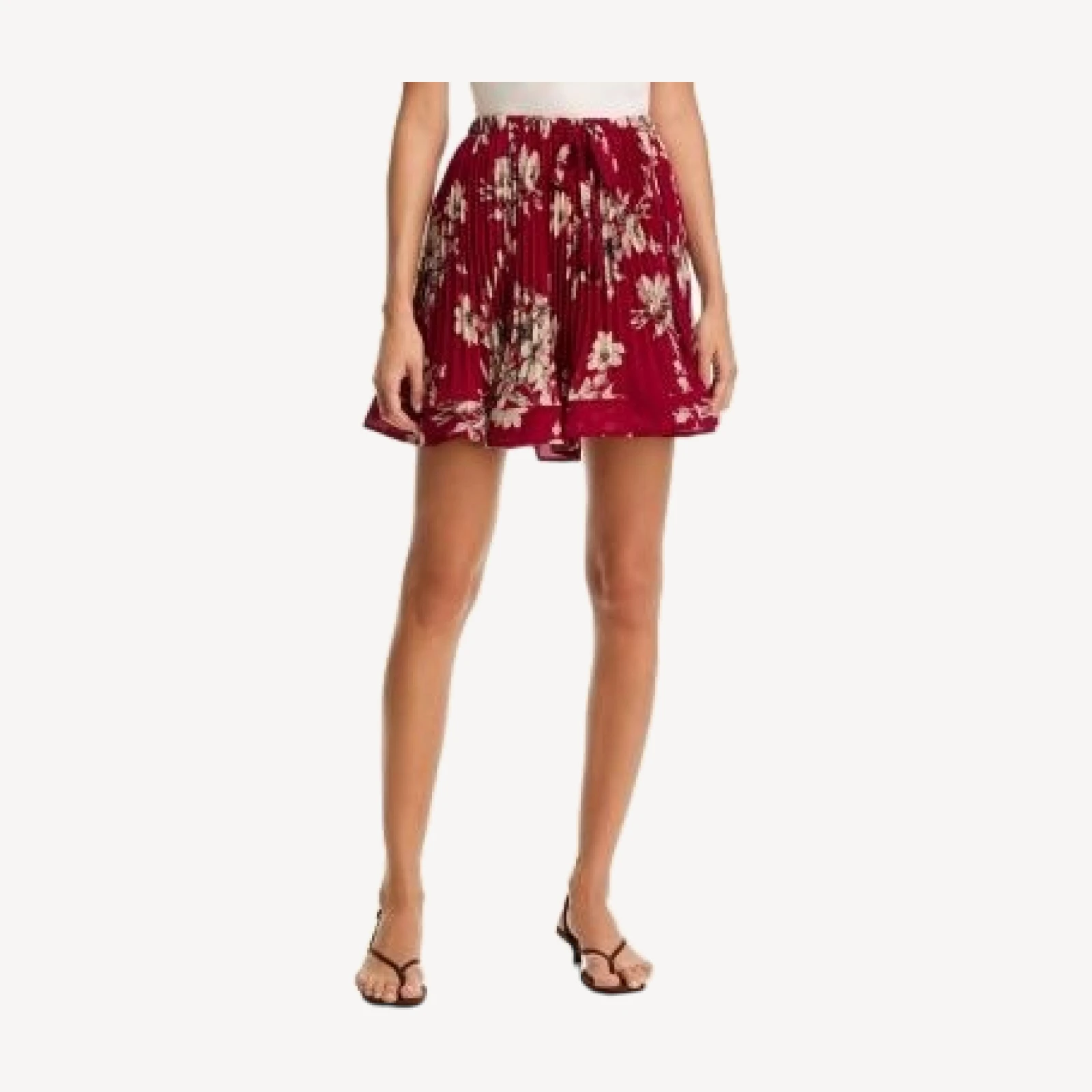Cinq a Sept Hand Sketched Floral Print Skirt
