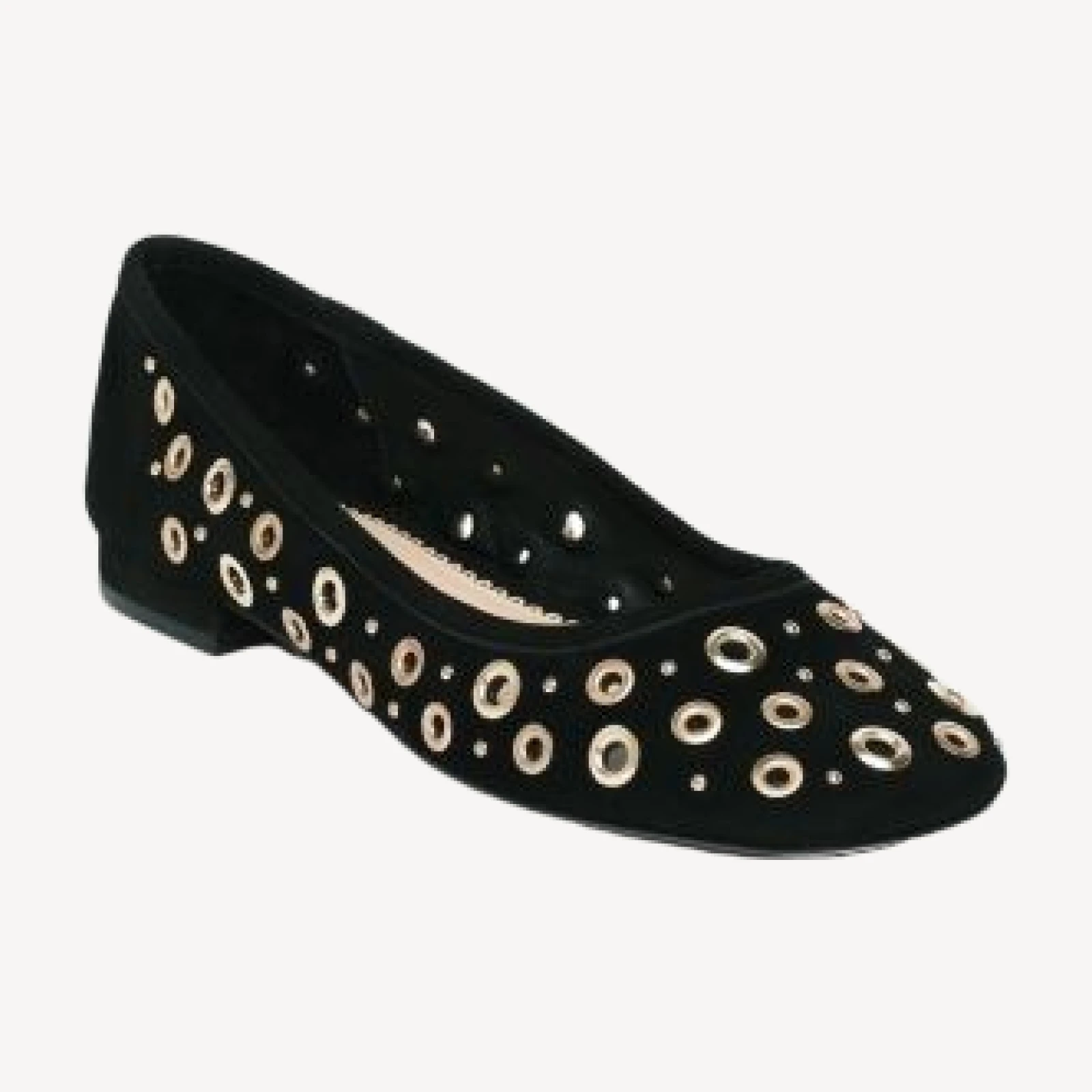 Cinq a Sept Women's Ivy Mixed Hardware Suede Ballet Flats