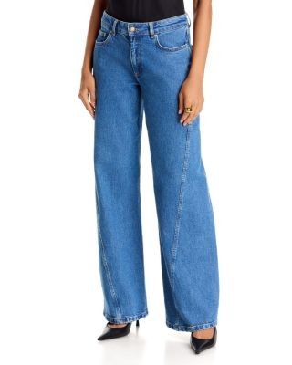 Cinq a Sept Carina Mid Rise Wide Leg Jeans in Salt Breeze