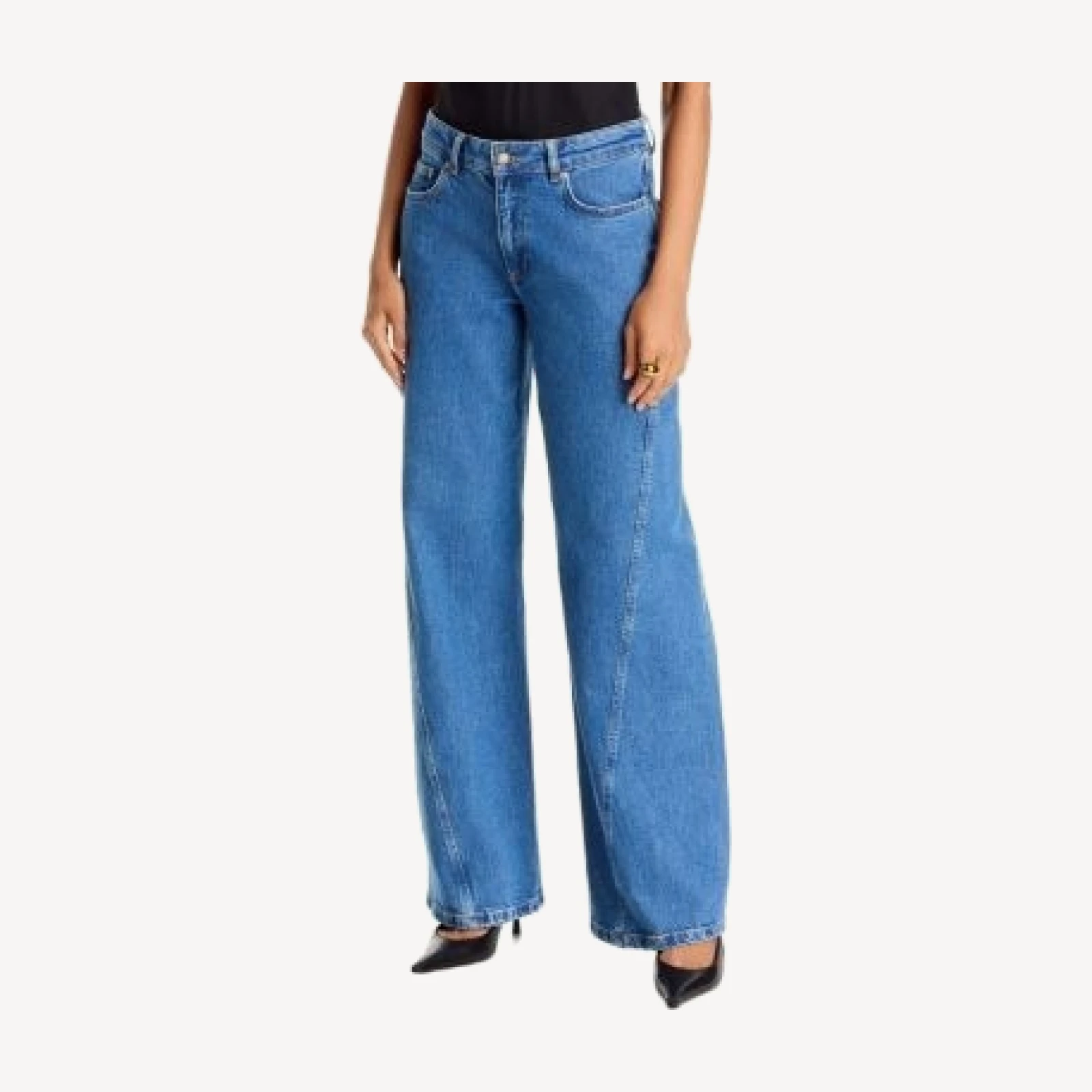 Cinq a Sept Carina Mid Rise Wide Leg Jeans in Salt Breeze