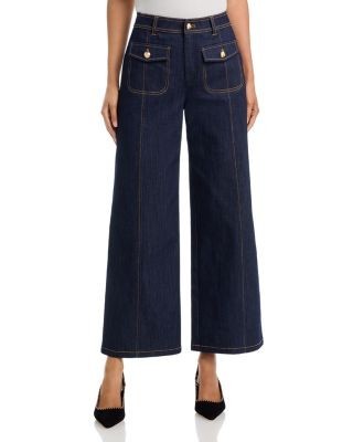 Cinq a Sept Sidoni Mid Rise Wide Leg Jeans in Indigo