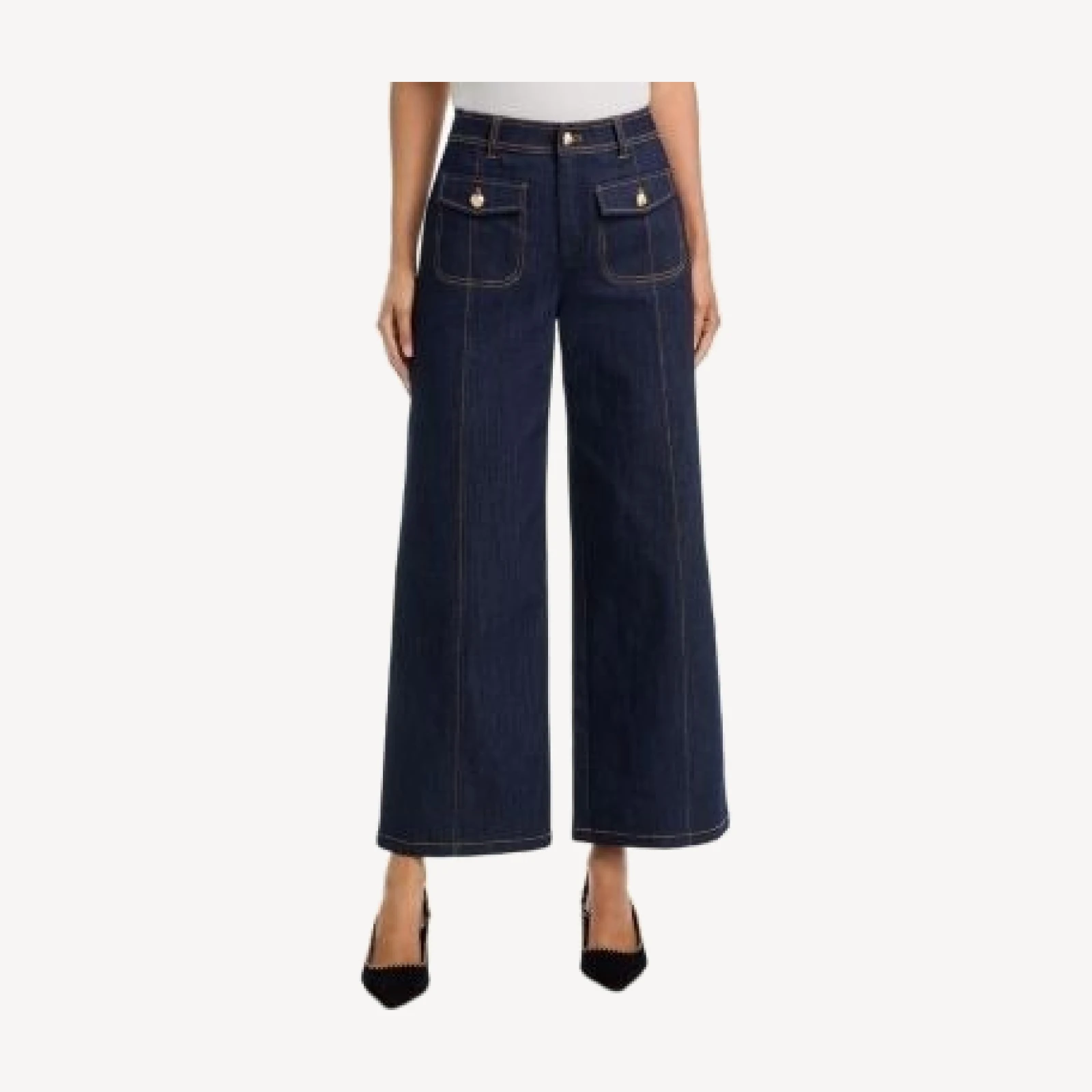 Cinq a Sept Sidoni Mid Rise Wide Leg Jeans in Indigo