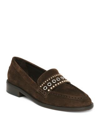 Cinq a Sept Women's Gretta Suede Mixed Hardware Loafers