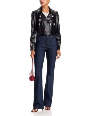 Cinq a Sept Genevieve Baroque Patches Faux Leather Jacket, photo 2